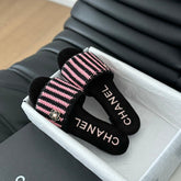 Sheepskins Knit Slippers Black Pink